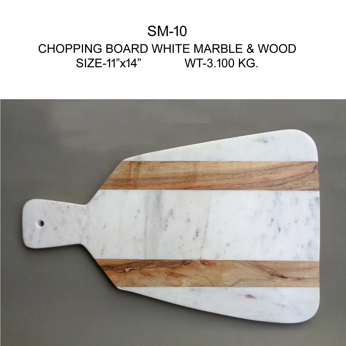 CHOPPING BOARD WOOD & WHITE MARBLE